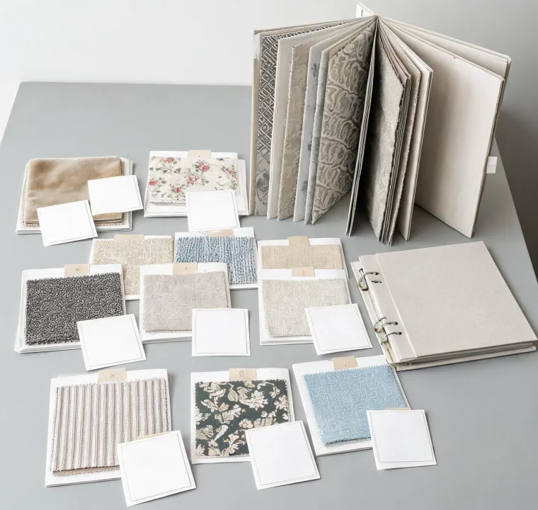 Commercial textile pattern library and specification cards