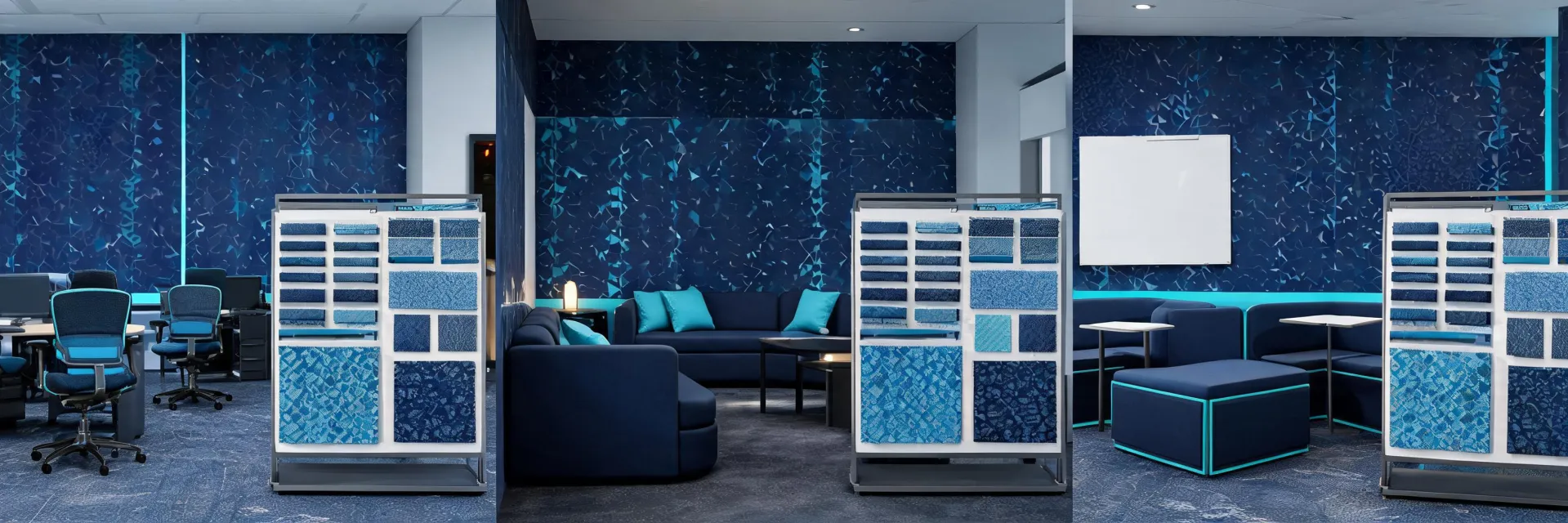 Commercial interior material boards for four applications